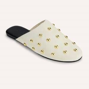 NEW YOSI SAMRA women's zoe mule slide in cream suede